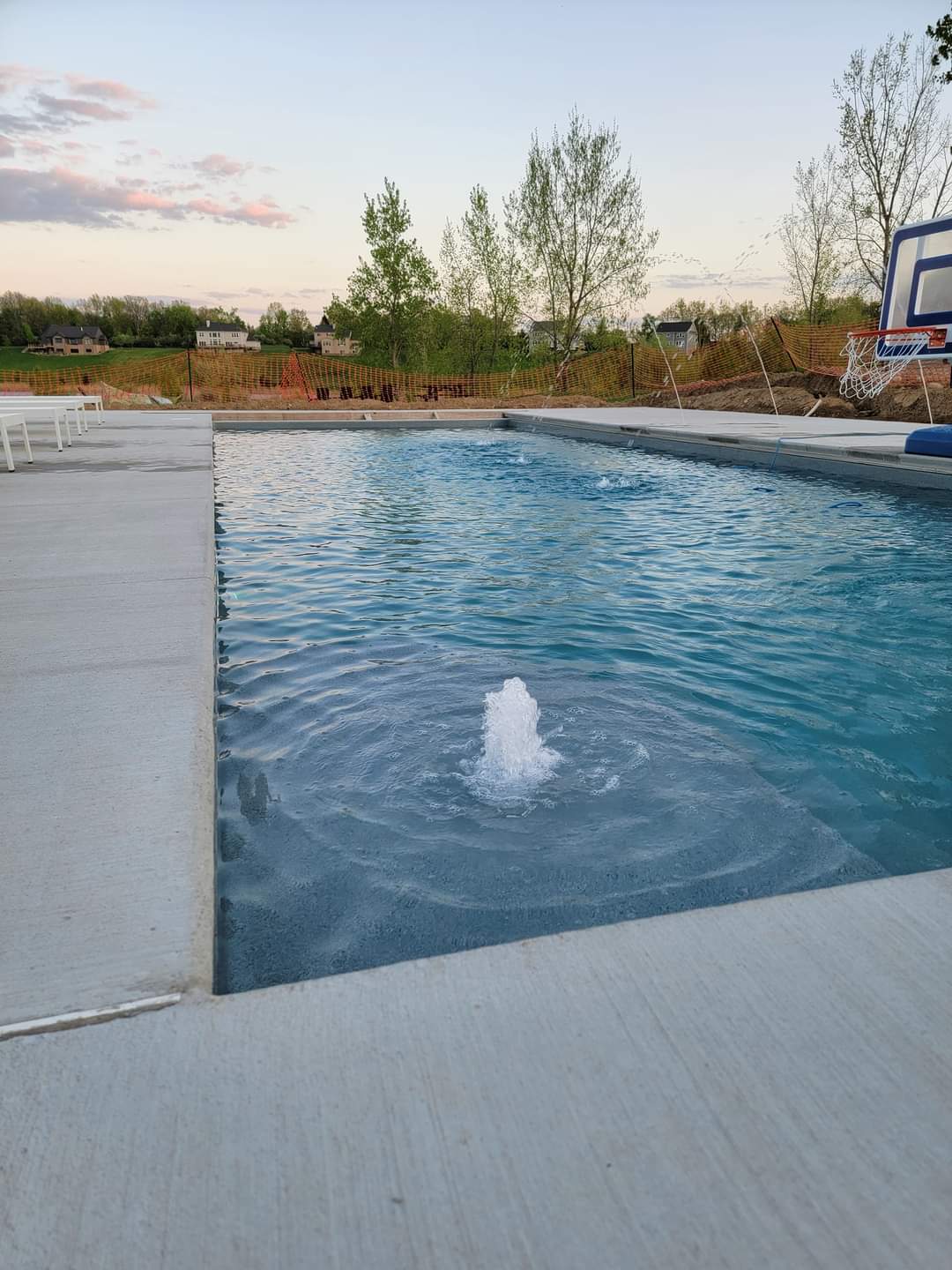Rectangle with Bubblers San Juan fiberglass pool